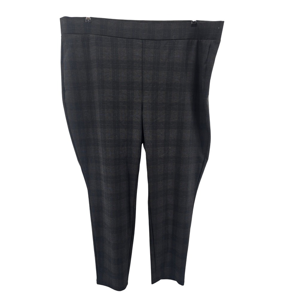 NYDJ Leggings Womens 22W Black Grey Plaid Lift Tuck Ami Skinny Pull‎ On Pants